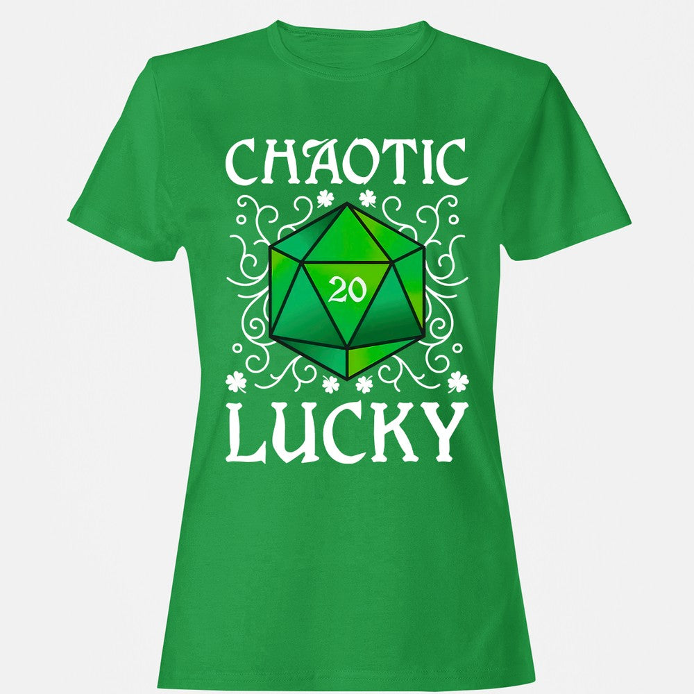 Chaotic Lucky D20 Dice Women's T-Shirt - Irish Green - 7
