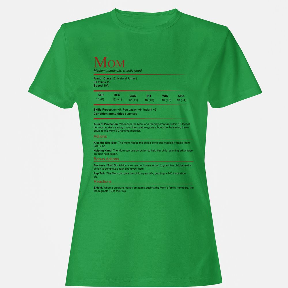 Mom Stats Women's T-Shirt - Irish Green - 7