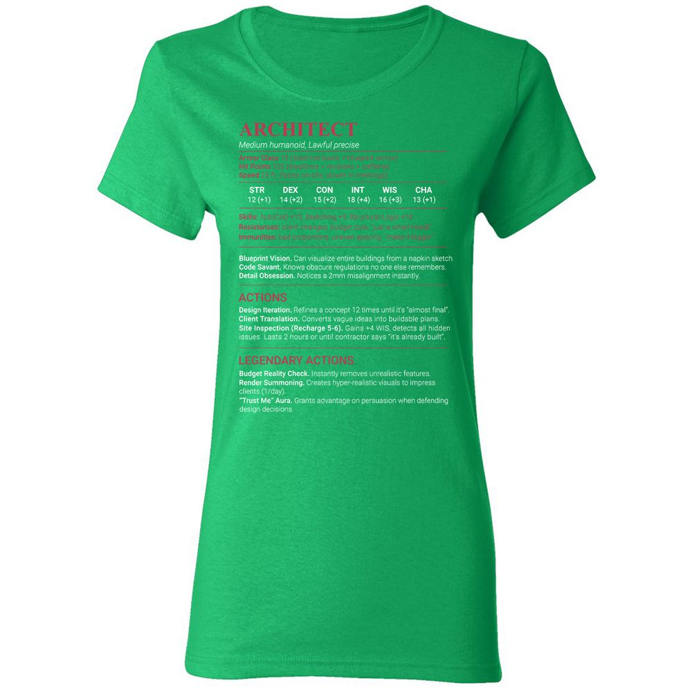 Architect Stats Women's T-Shirt - Irish Green - 7
