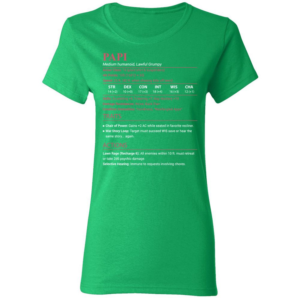 Papi Stats Women's T-Shirt - Irish Green - 7