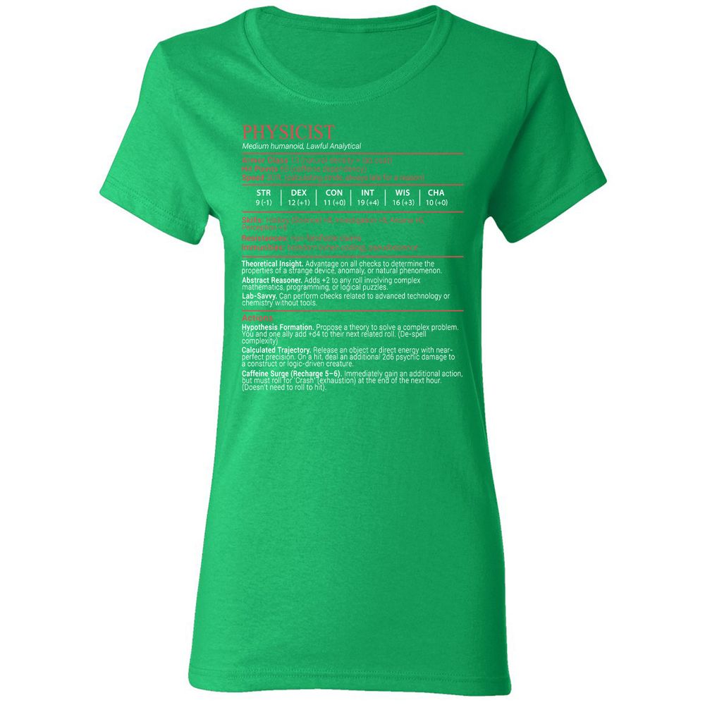 Physicist Stats Block - Irish Green - 7