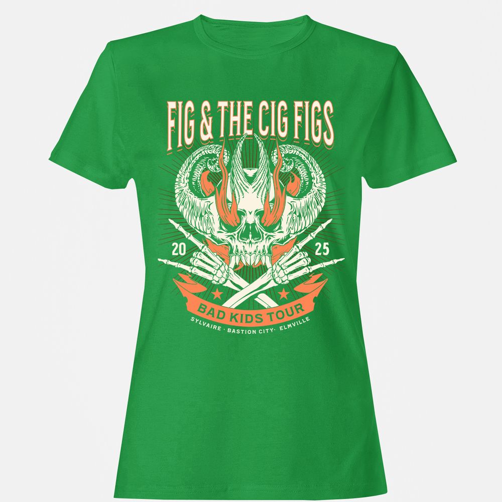 Fig and the Cig Figs, Dimension 20 Women's T-Shirt - Irish Green - 7
