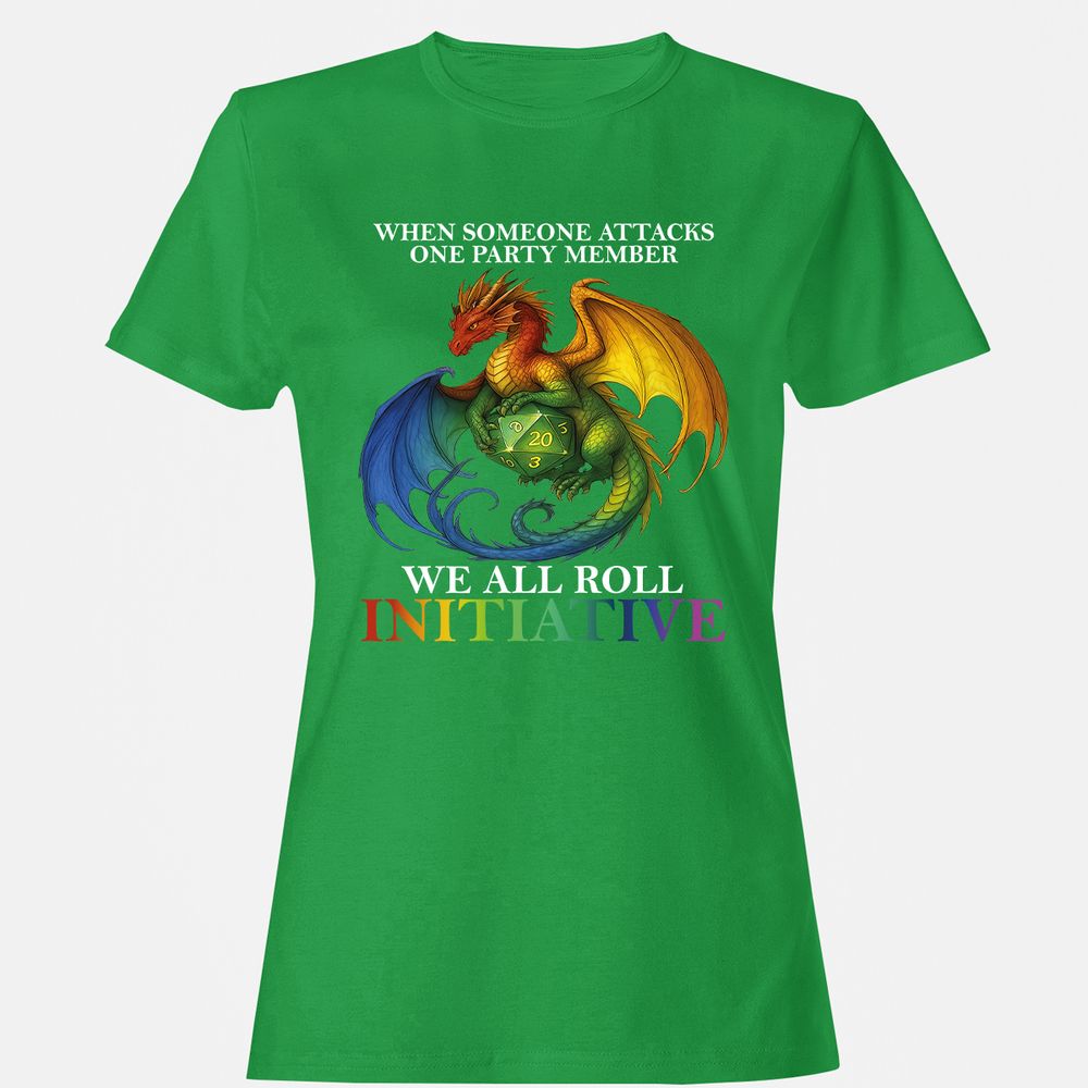 Dragon Roll For Initiative Women's T-Shirt - Irish Green - 7