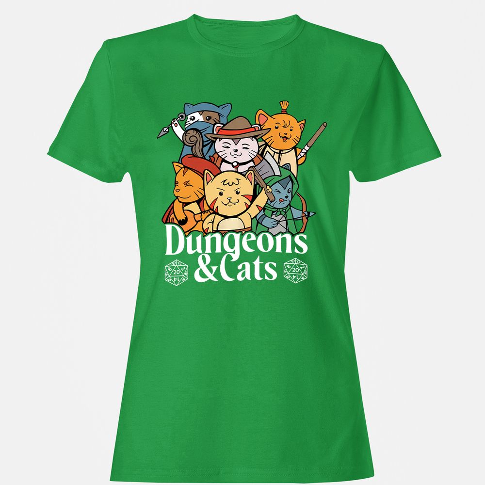 Dungeons & Cats Women's T-Shirt - Irish Green - 7