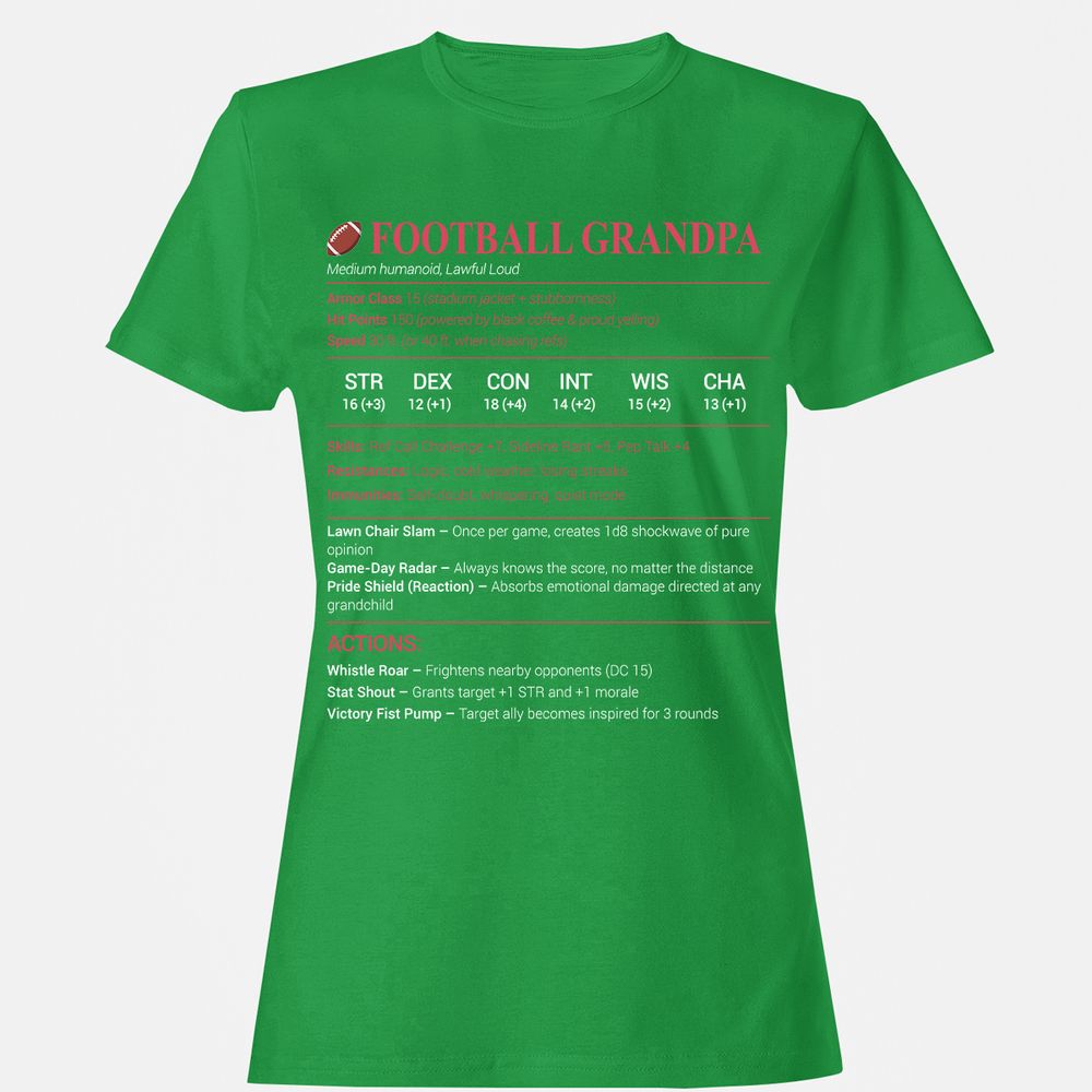 Football Grandpa Women's T-Shirt - Irish Green - 7