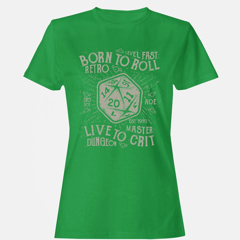 Born To Roll Live To Crit Women's T-Shirt - Irish Green - 7