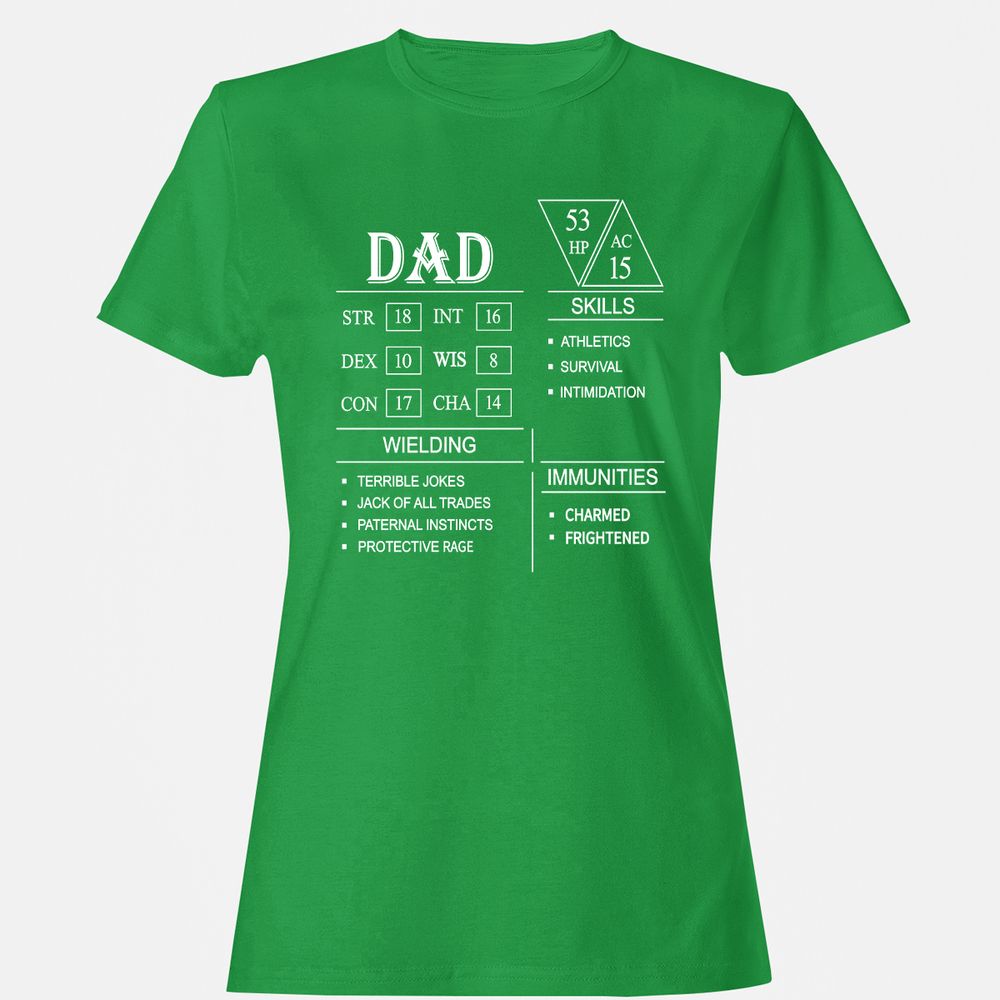 Dad Stat Block Women's T-Shirt - Irish Green - 7