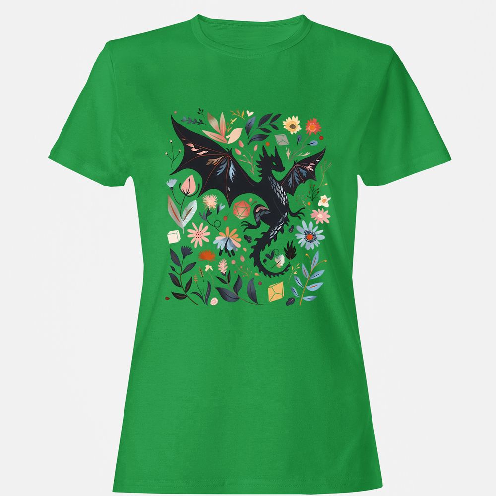 Floral DnD Dragon - Irish Green - 7