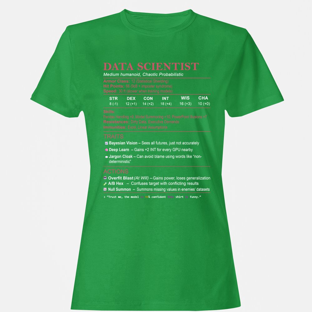 Data Scientist Stats Women's T-Shirt - Irish Green - 7