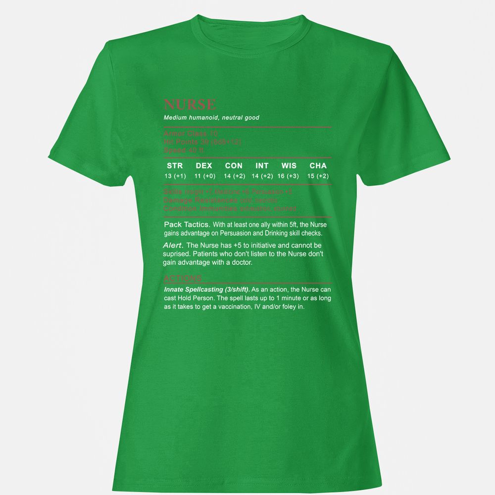Nurse Stats 2 Women's T-Shirt - Irish Green - 7