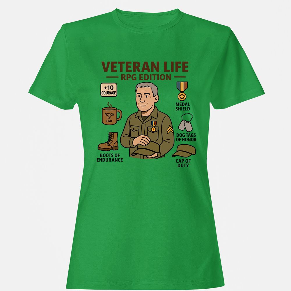Veteran Life RPG Edition Women's T-Shirt - Irish Green - 7