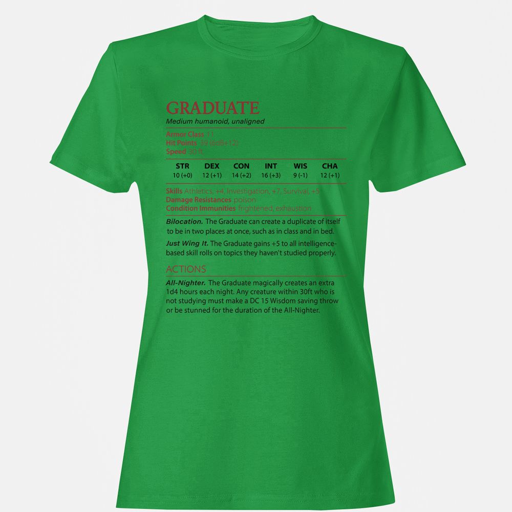 Graduate Stats Women's T-Shirt - Irish Green - 7