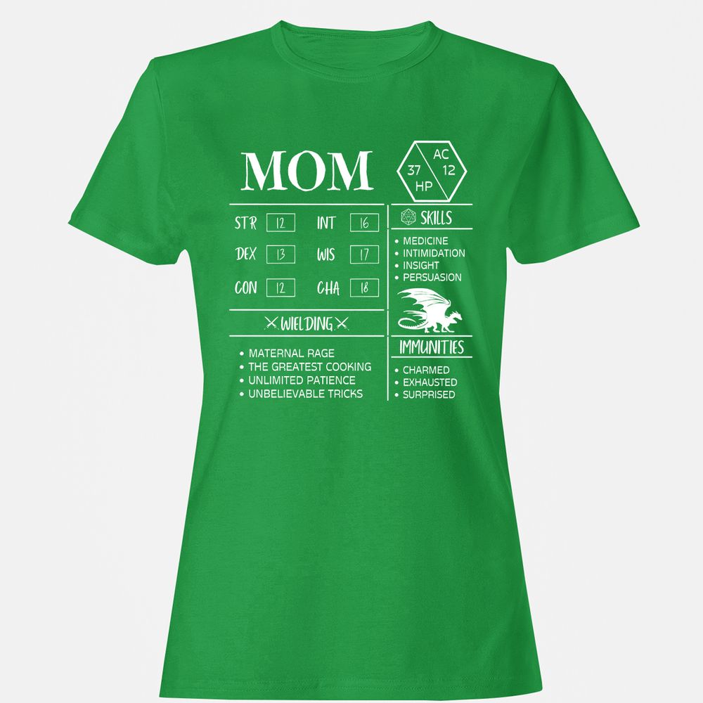 Mom Stats 2 Women's T-Shirt - Irish Green - 7