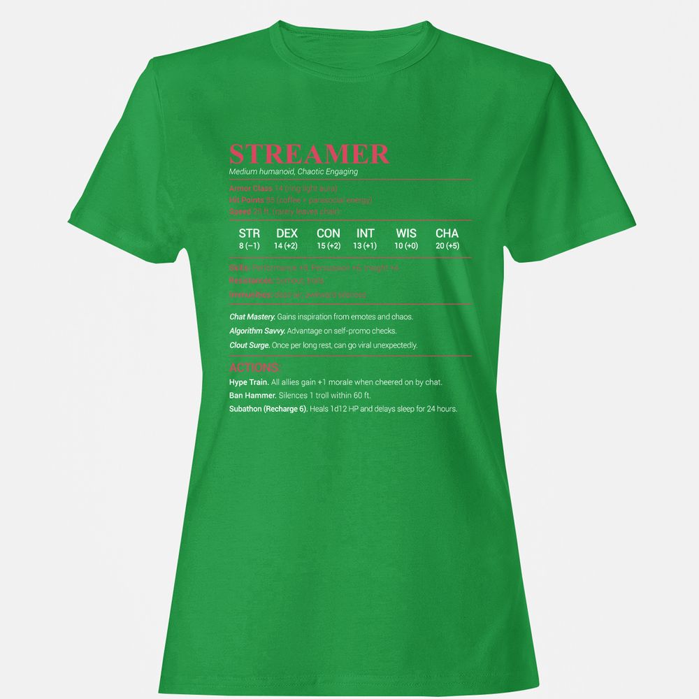 Streamer Stats Women's T-Shirt - Irish Green - 7