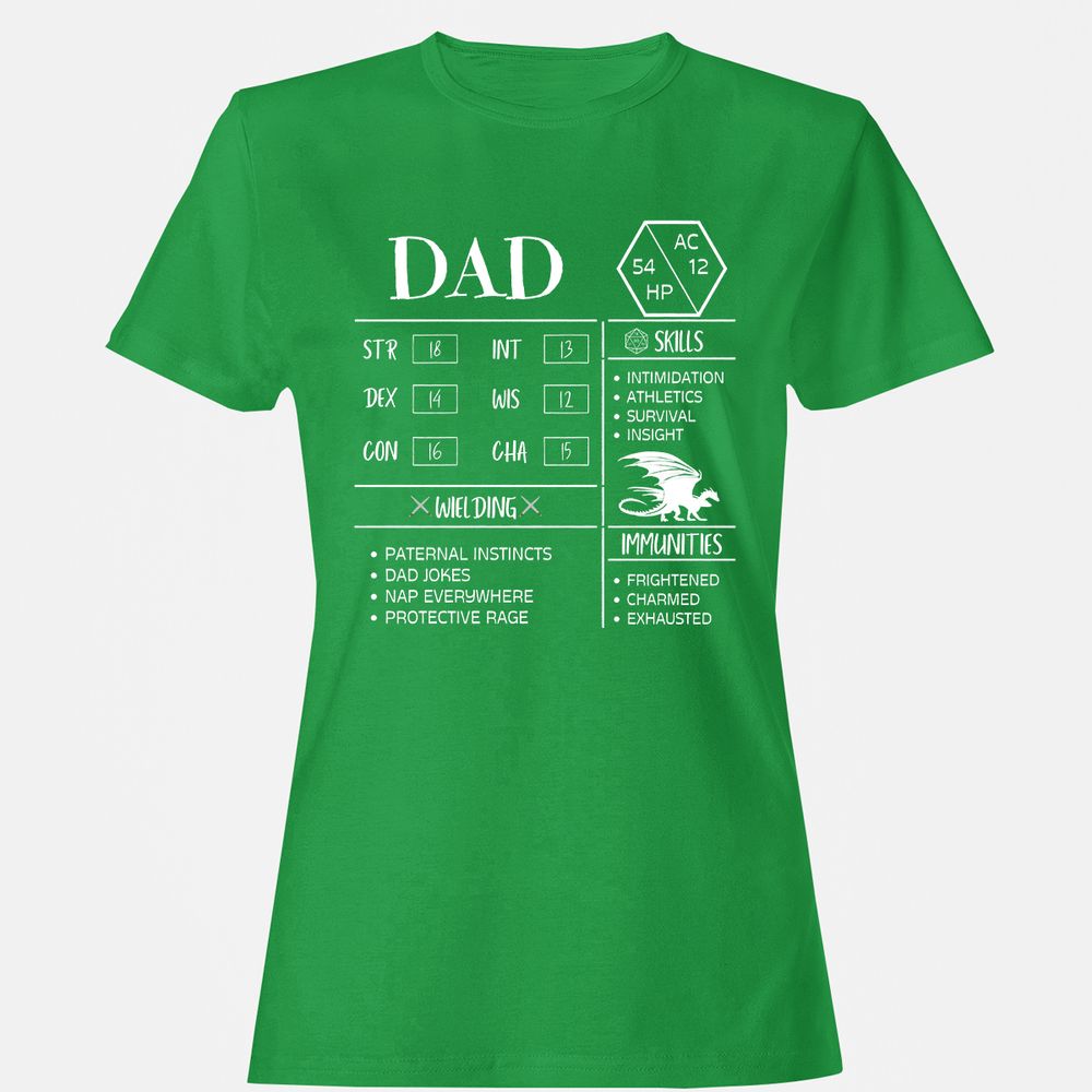 Dad Stats 2 Women's T-Shirt - Irish Green - 7