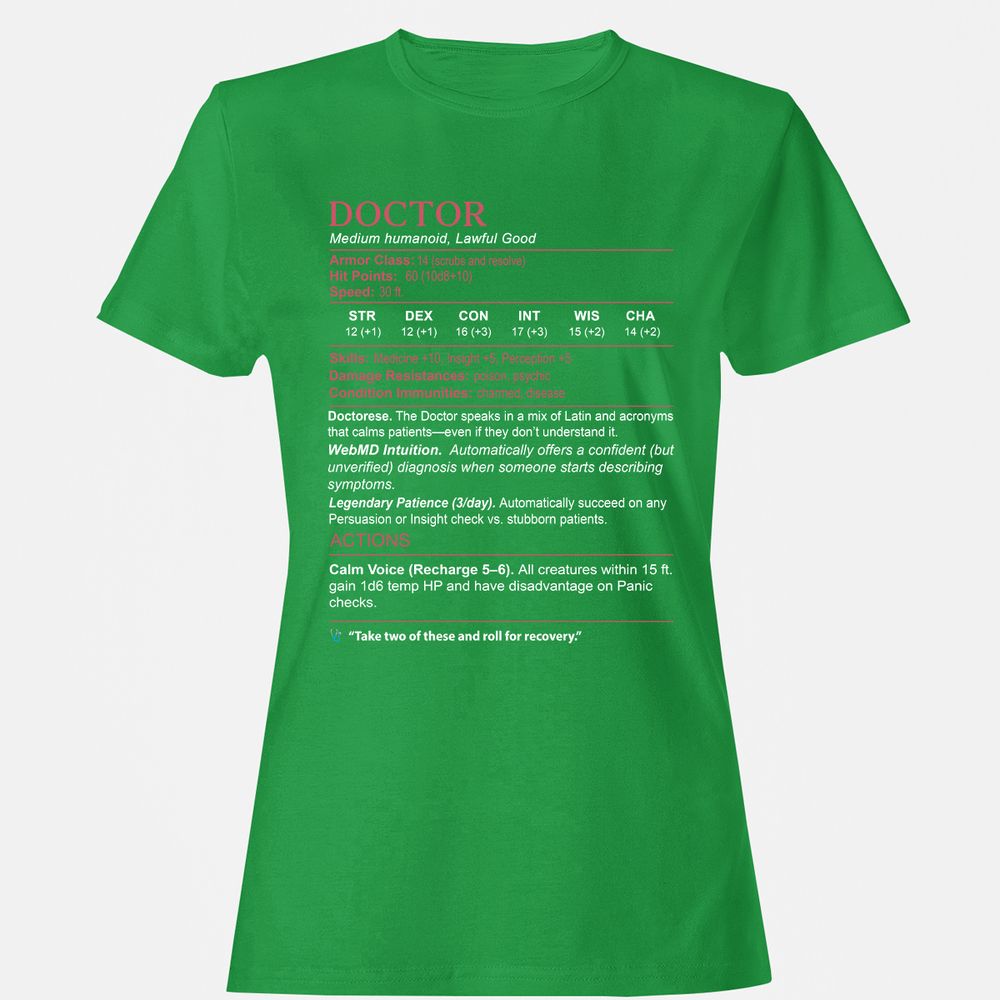Doctor Stats Women's T-Shirt - Irish Green - 7