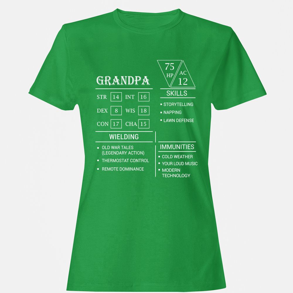 Grandpa Stats Women's T-Shirt - Irish Green - 7