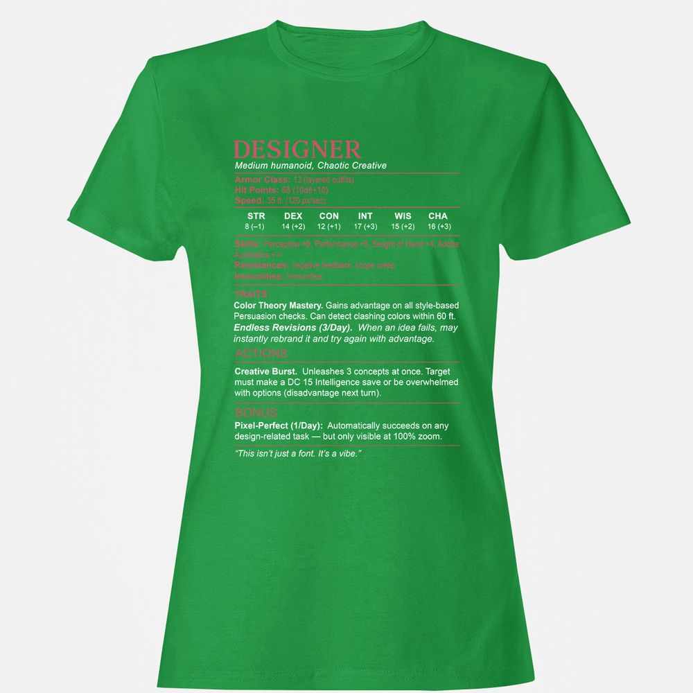 Designer Stats Women's T-Shirt - Irish Green - 7