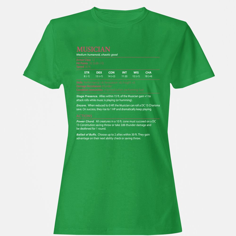 Musician Stats - Irish Green - 7