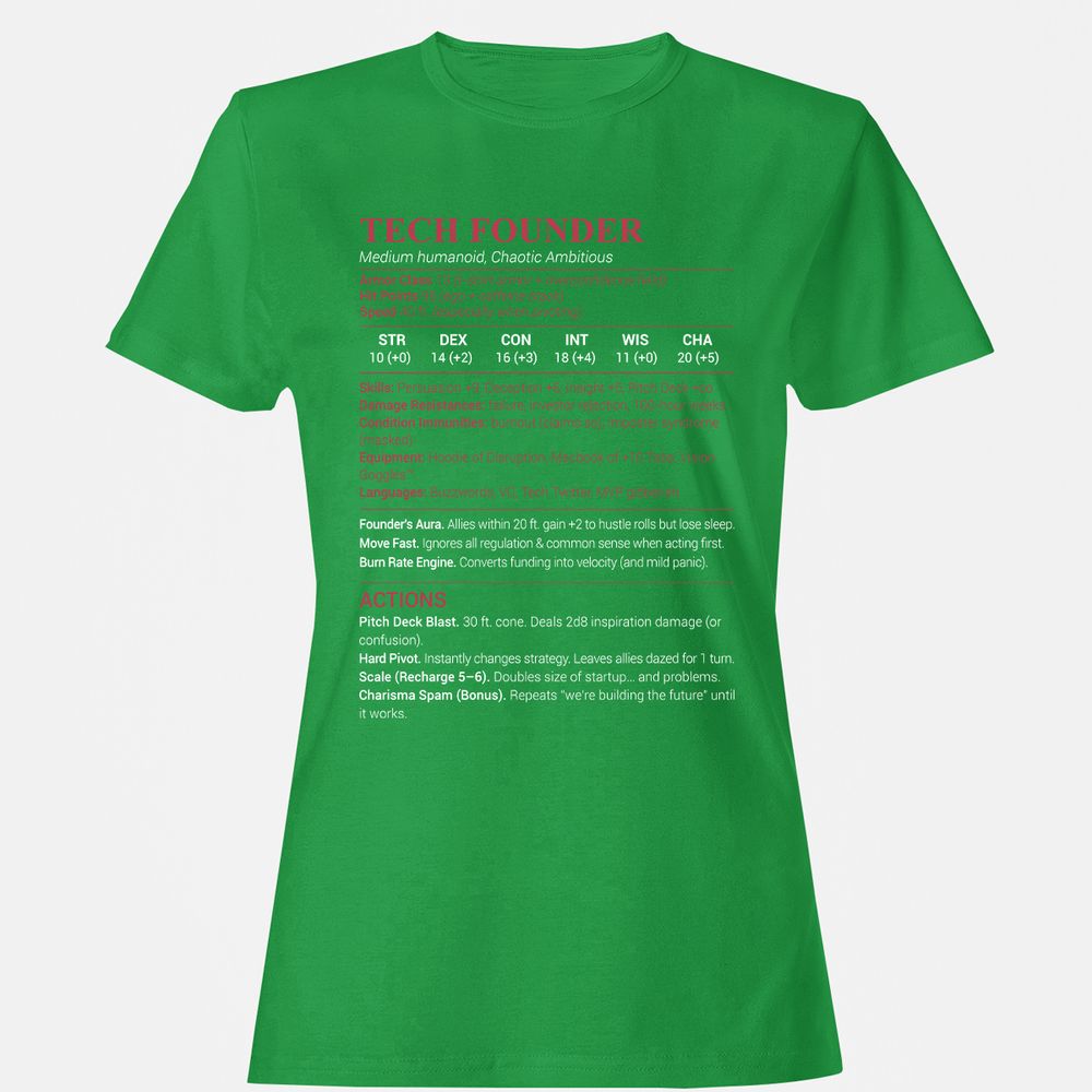 Tech Founder Women's T-Shirt - Irish Green - 7