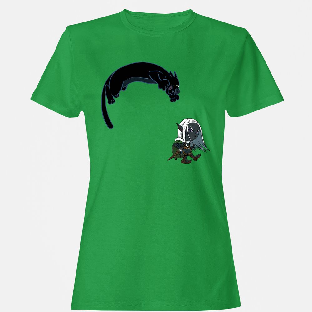Drizzt And Guenhwyvar Women's T-Shirt - Irish Green - 7