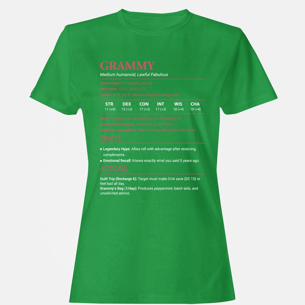 Grammy Stats Women's T-Shirt - Irish Green - 7
