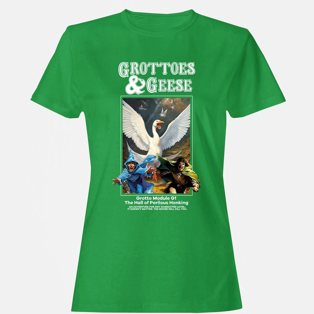 Grottoes & Geese Women's T-Shirt - Irish Green - 7