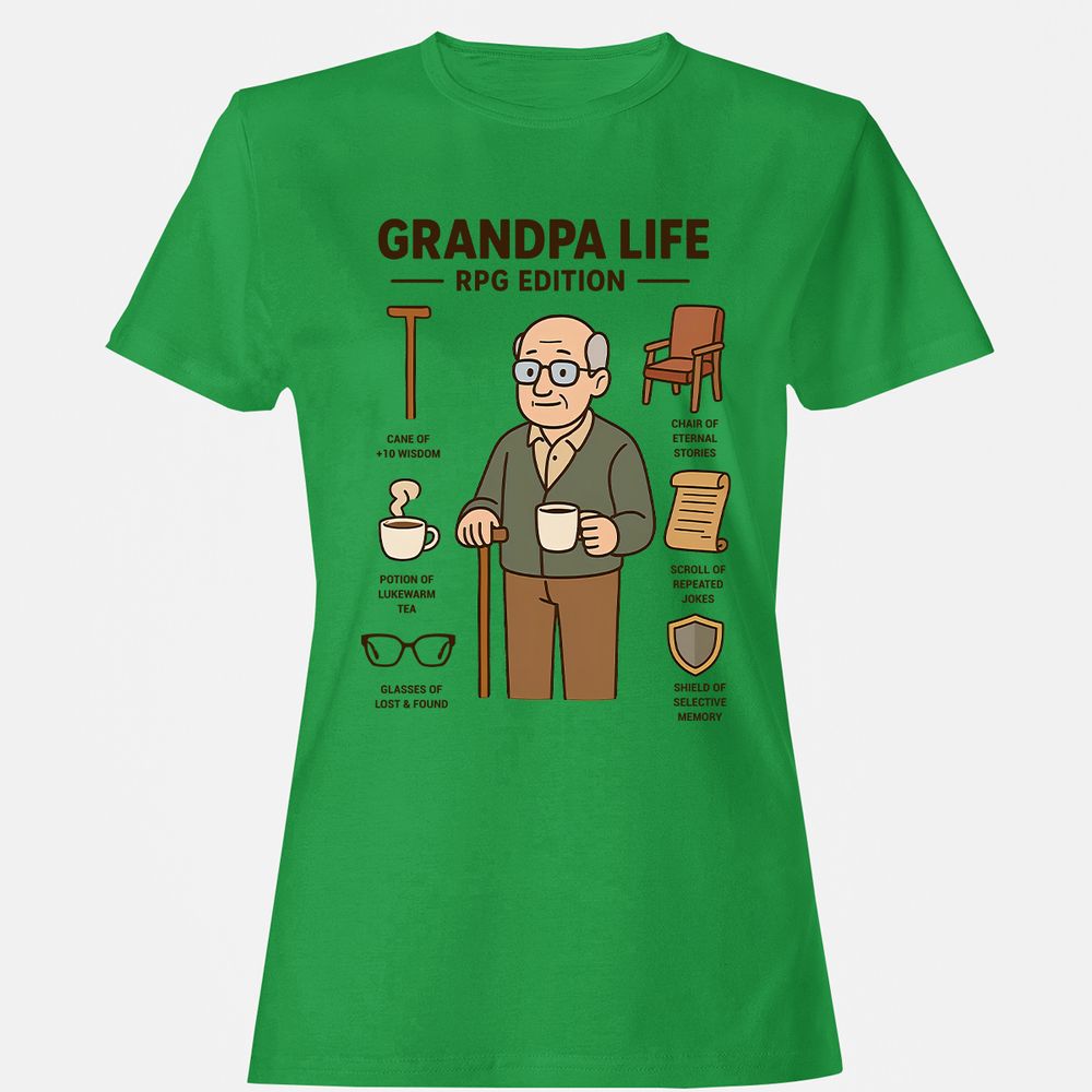 Grandpa Life RPG Edition Women's T-Shirt - Irish Green - 7