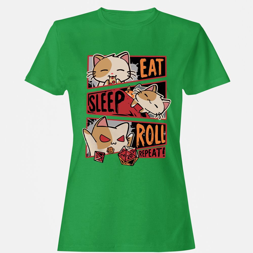 Eat Sleep Roll Repeat Women's T-Shirt - Irish Green - 7