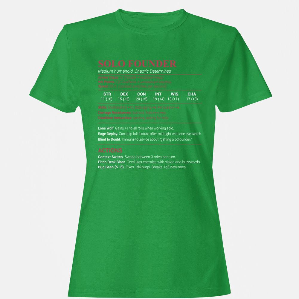 Solo Founder Women's T-Shirt - Irish Green - 7