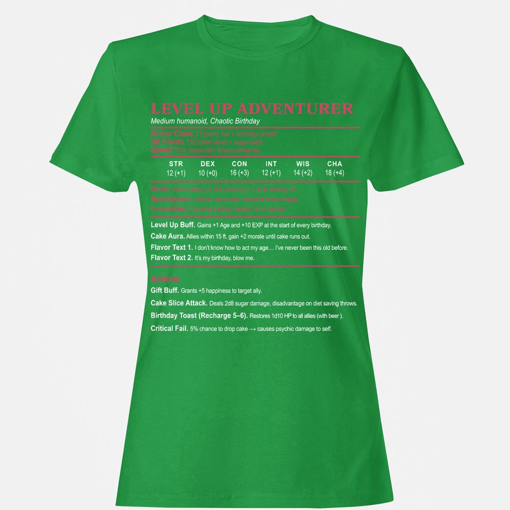 Level Up Adventurer Women's T-Shirt - Irish Green - 7