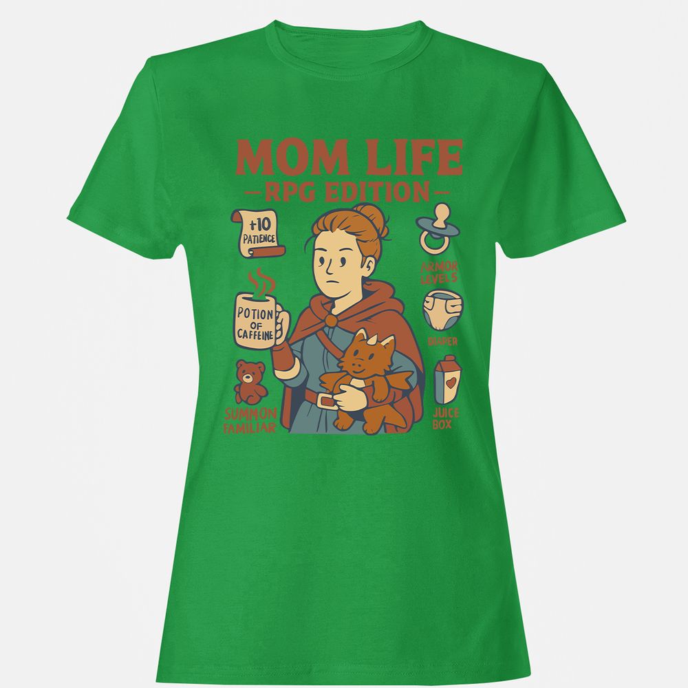 Mom Life RPG Edition Women's T-Shirt - Irish Green - 7