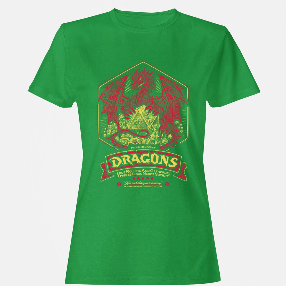Fantasy Dragon With Dice - Irish Green - 7