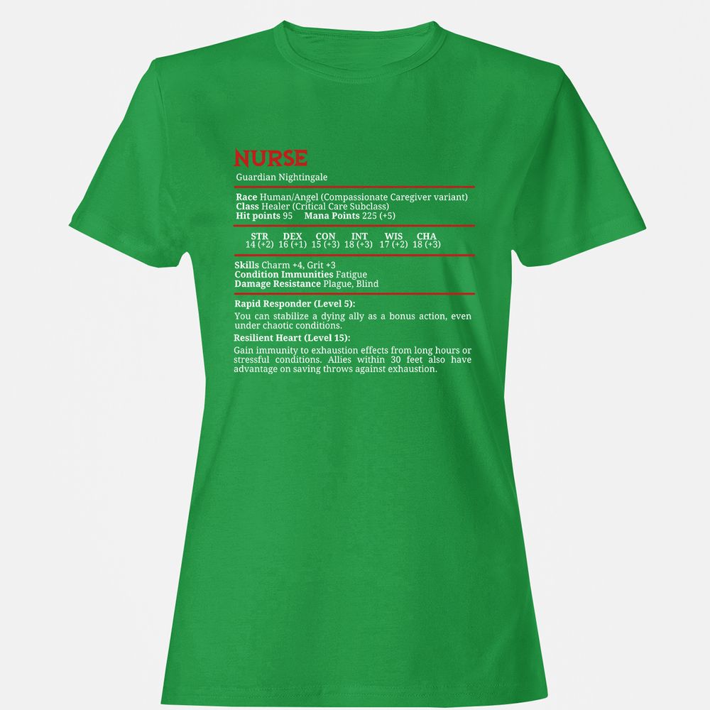 Nurse Stats Women's T-Shirt - Irish Green - 7