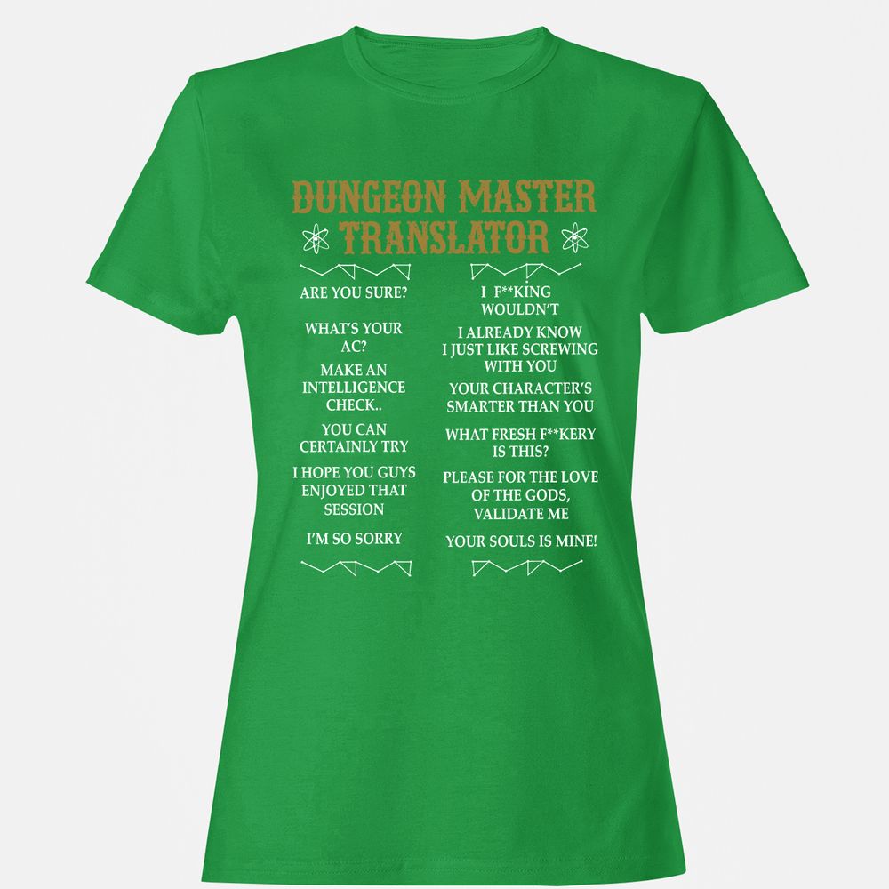 Dungeon Master Translator Women's T-Shirt - Irish Green - 7