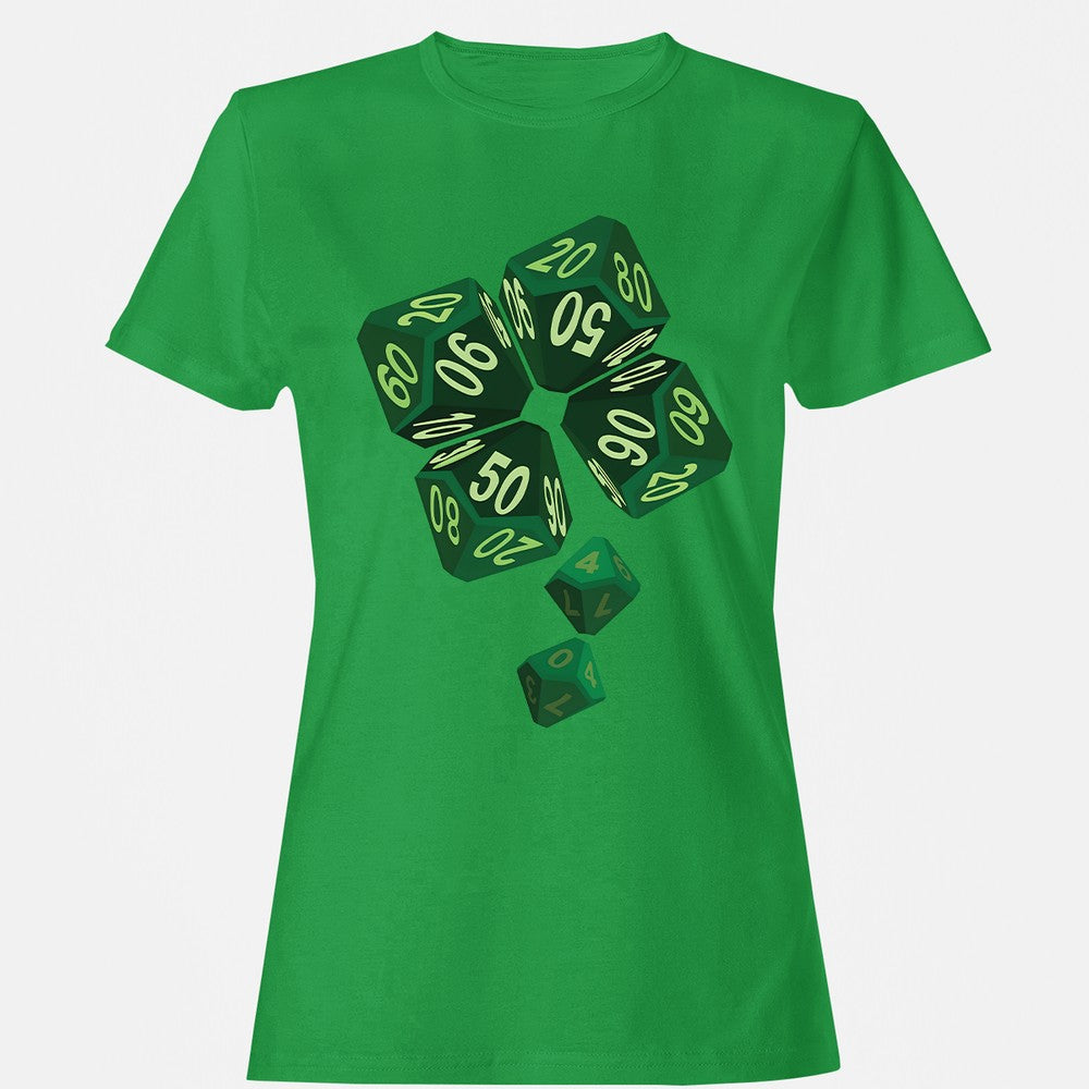 Dice Clover Women's T-Shirt - Irish Green - 7