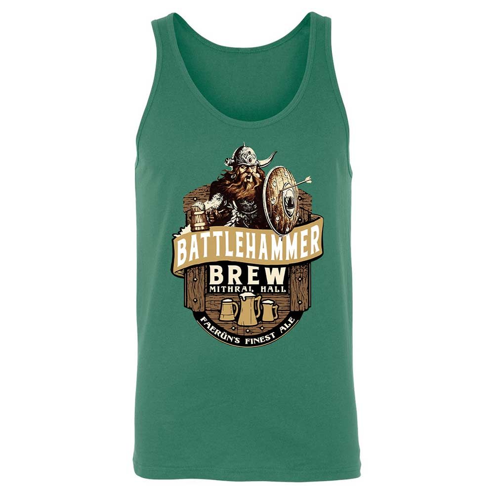Battlehammer Brew Unisex Jersey Tank - Kelly - 7