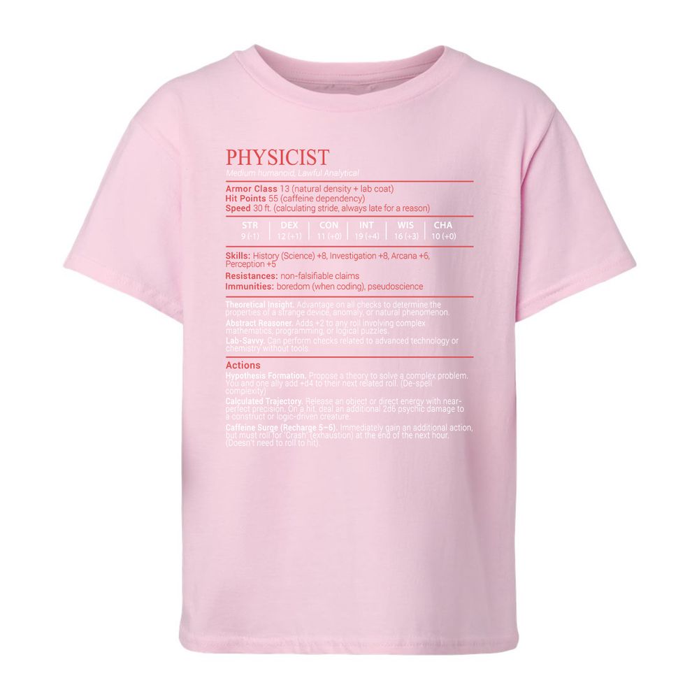Physicist Stats Block - Light Pink - 7
