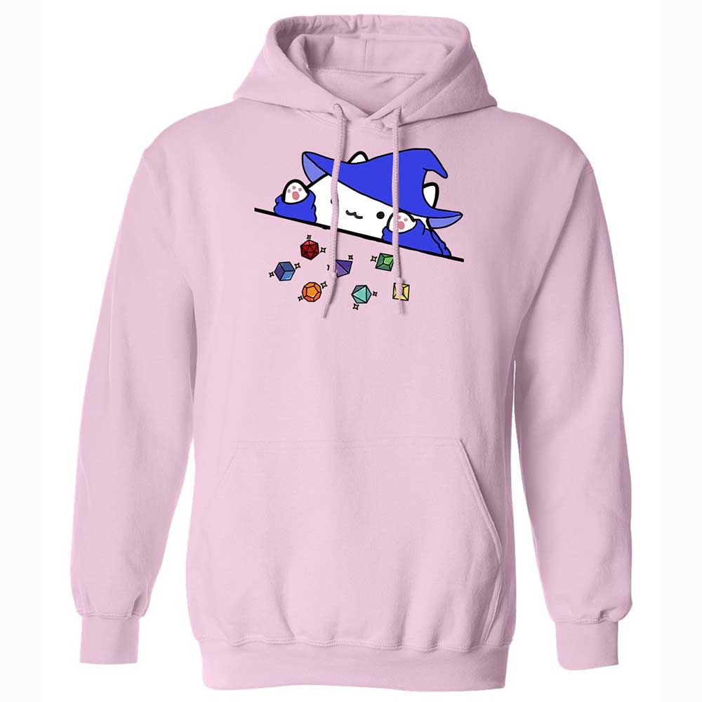 Cat Throws Dices Classic Unisex Hoodie - Light Pink - 7