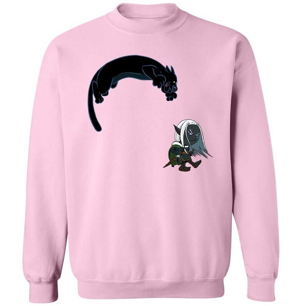 Drizzt and Guenhwyvar Classic Unisex Sweatshirt - Light Pink - 7