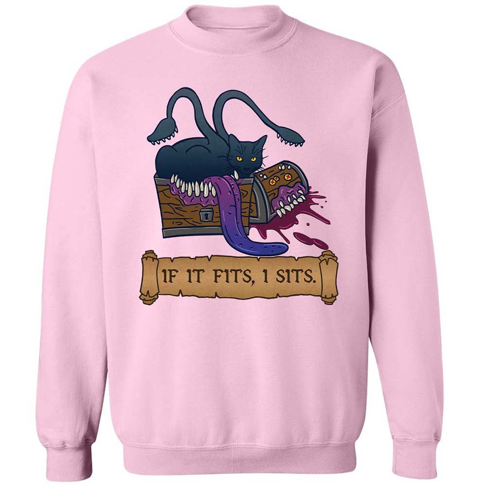 If It Fits I Sits Classic Unisex Sweatshirt - Light Pink - 7