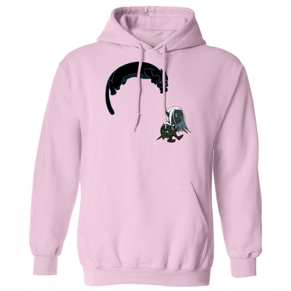 Drizzt and Guenhwyvar Classic Unisex Hoodie - Light Pink - 7