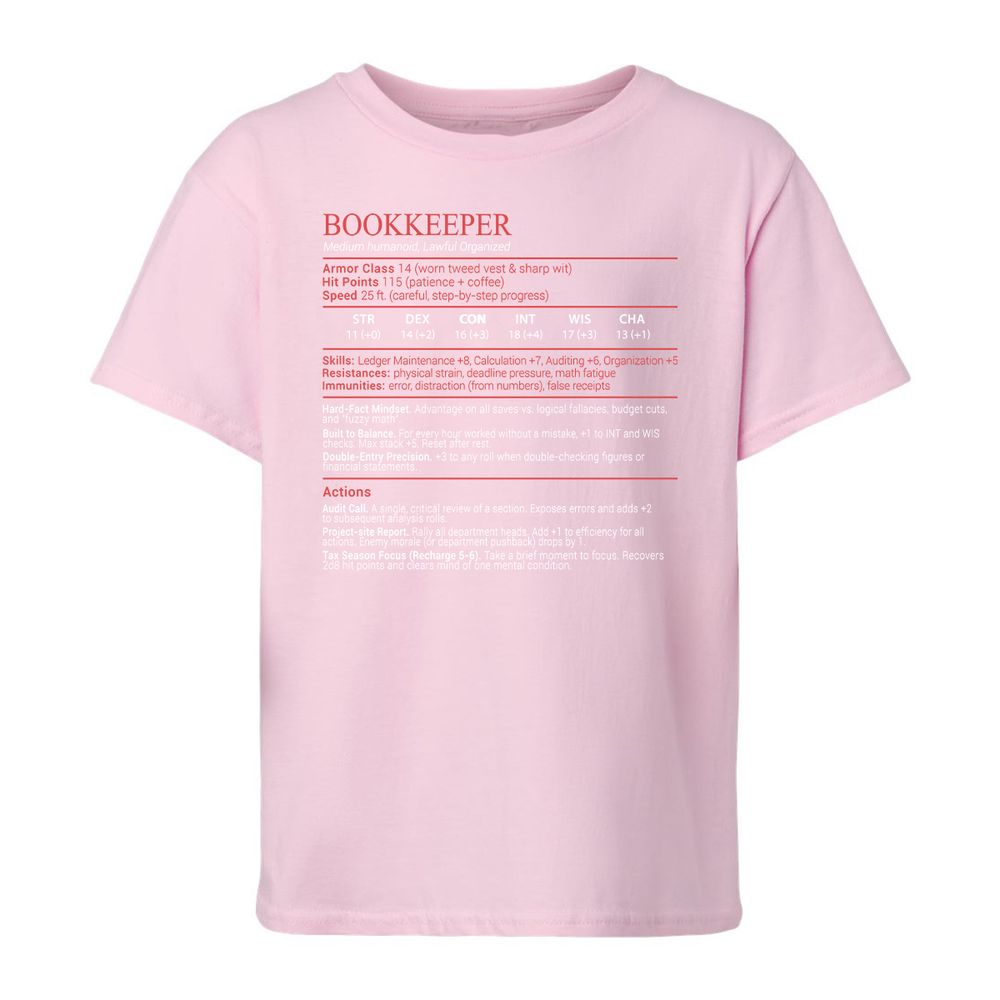 Bookkeepper Stats Block - Light Pink - 7