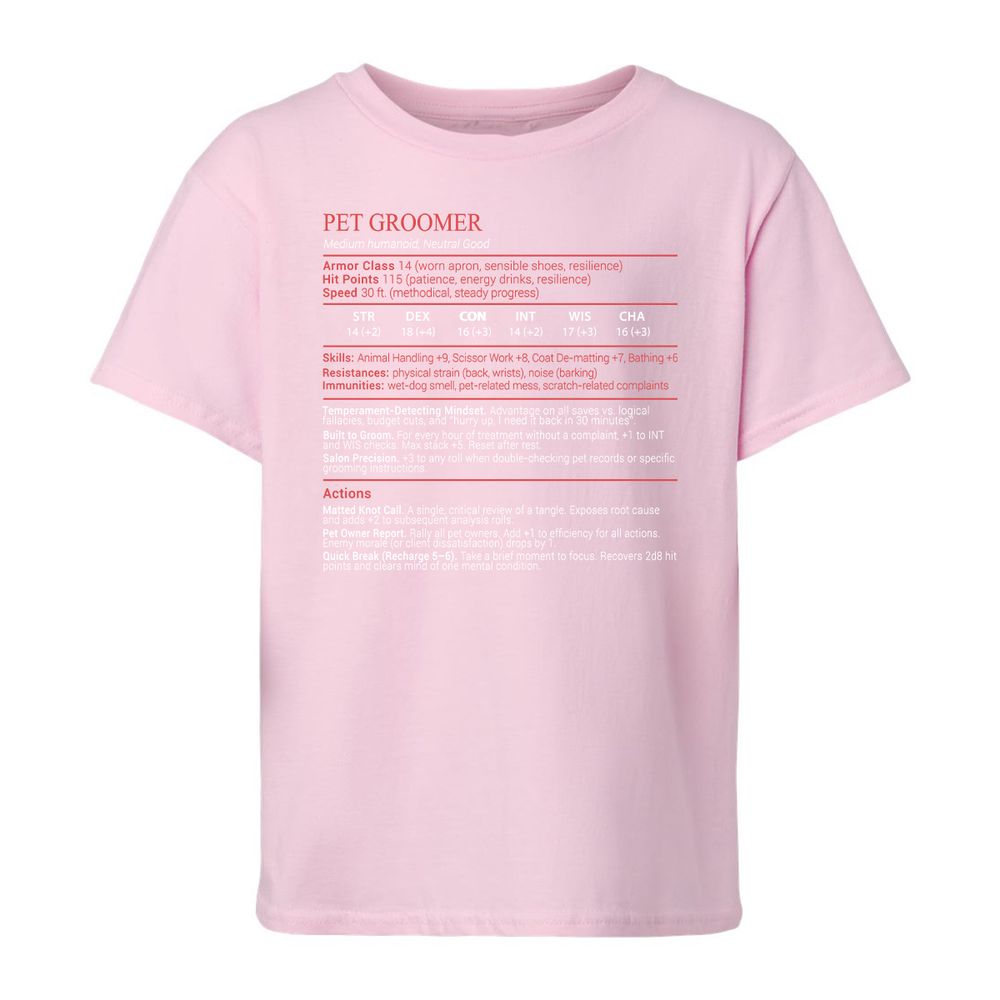 Pet Groomer Stats Block - Light Pink - 7