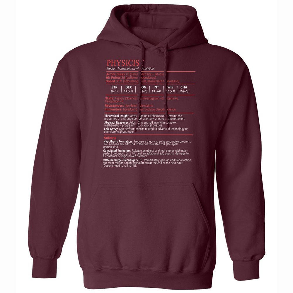 Physicist Stats Block - Maroon - 7