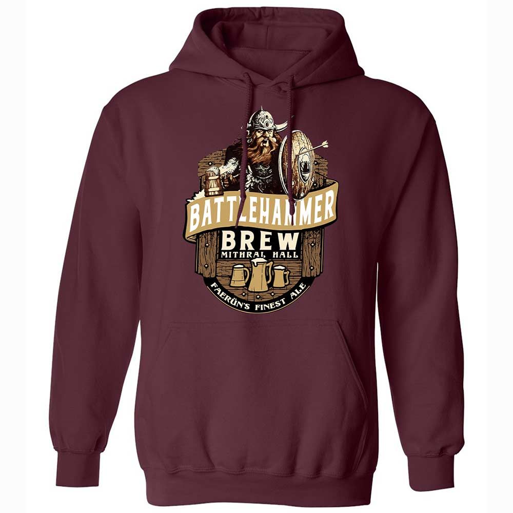 Battlehammer Brew Classic Unisex Hoodie - Maroon - 7