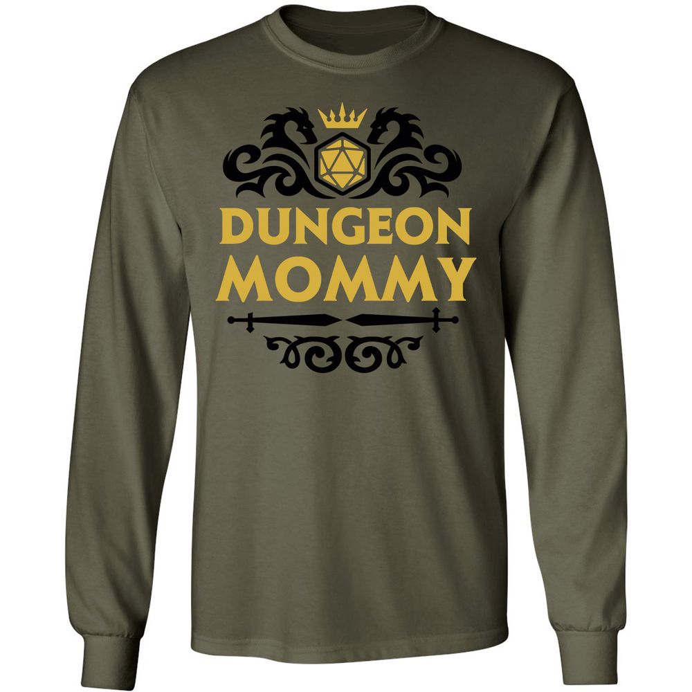 Dungeon Mommy Long Sleeve T-Shirt - Military Green - 7