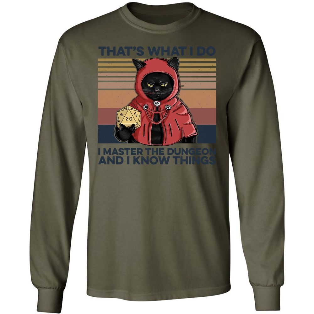 I Master The Dungeons Long Sleeve T-Shirt - Military Green - 7