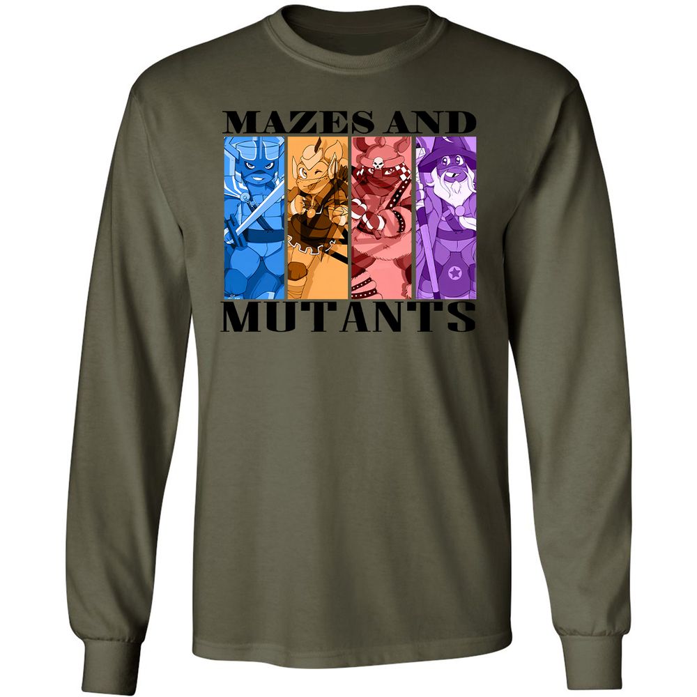 Mazes & Mutants Long Sleeve T-Shirt - Military Green - 7
