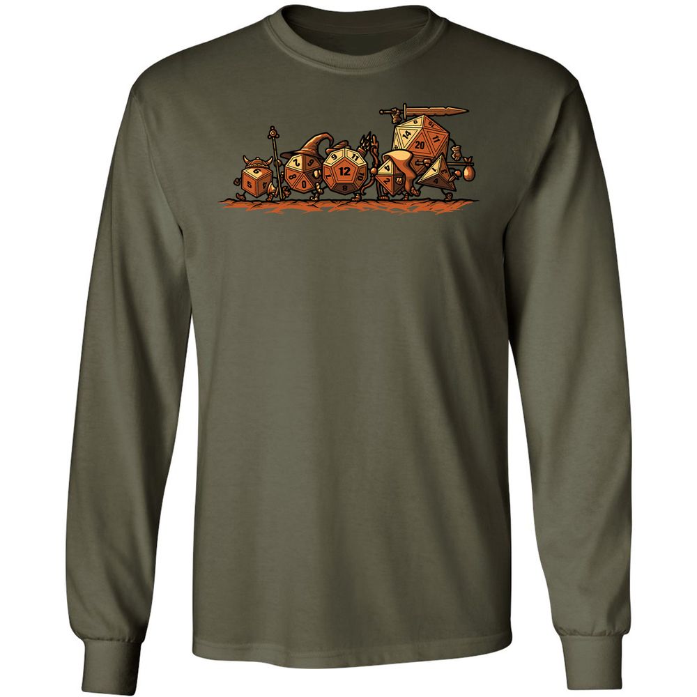 Fellowship Of The Dices Long Sleeve T-Shirt - Military Green - 7